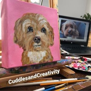6” Custom hand painted Pet Portrait dog cat